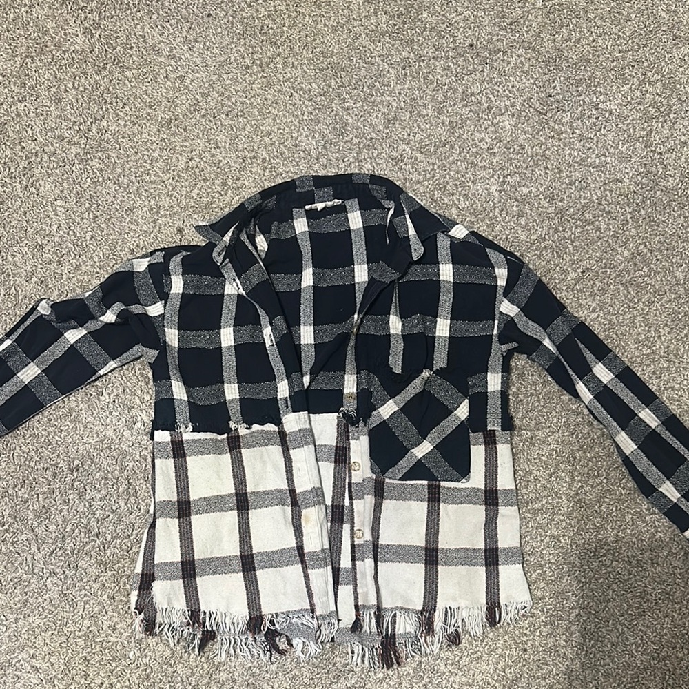 Entro Black and White Plaid Button Down Shirt